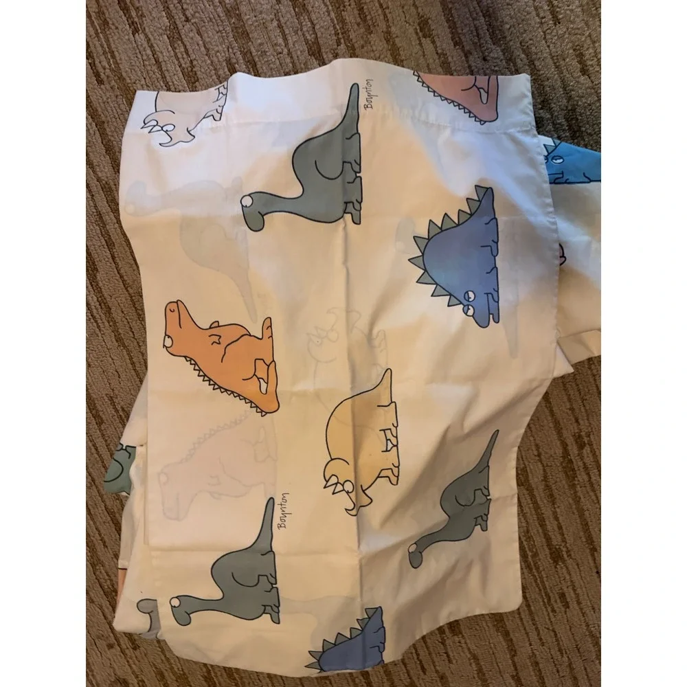 VTG 2 sets 1986 Sandra Boynton for Martex Dinosaur Sheet Set Percale Cream 80s